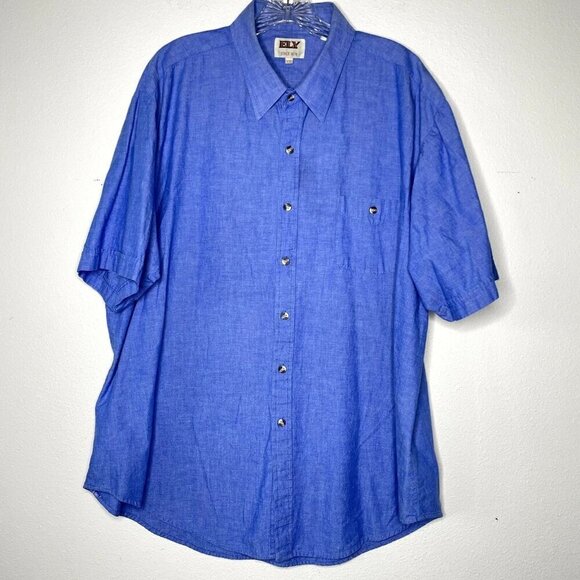 Men's Blue Short Sleeve Shirt - Picture 1 of 6